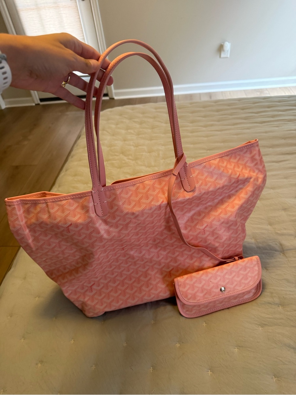 Pink tote bag